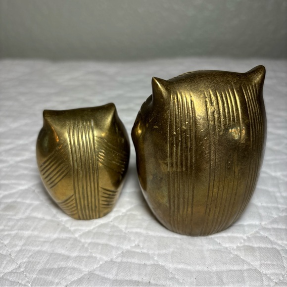 Vintage MCM Brass Owls Figures - Picture 5 of 12